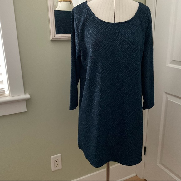 LILY MORGAM, NAVY BLUE METALLIC DRESS, SIZE: XL - Picture 1 of 11